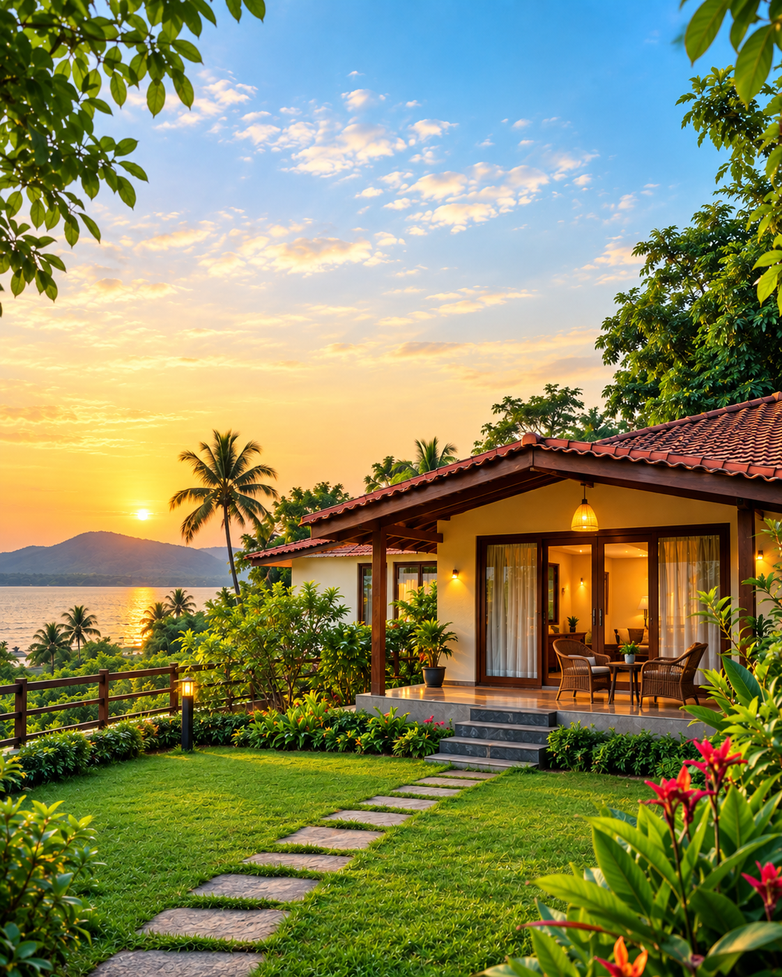 site villa with villa and nature background